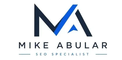 Mike Abular logo featuring a stylized blue and navy letter “M” icon above the name “MIKE ABULAR” in a clean, modern sans-serif font on a light background.